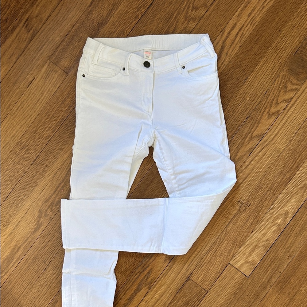 Crewcuts Girl’s White Stretch Jeans - Classic Slim Fit
